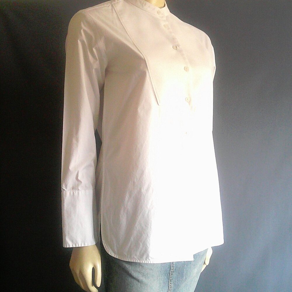 Everlane White Cotton Tuxedo Side Vent Button Down Shirt 0